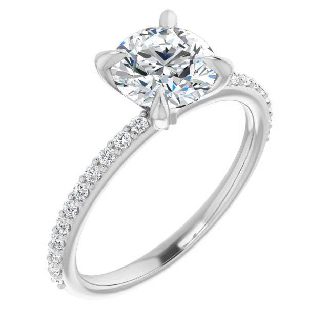 Round Brilliant Moissanite Engagement Ring with Claw Prongs