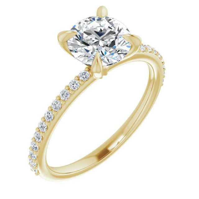 Round Brilliant Moissanite Engagement Ring with Claw Prongs
