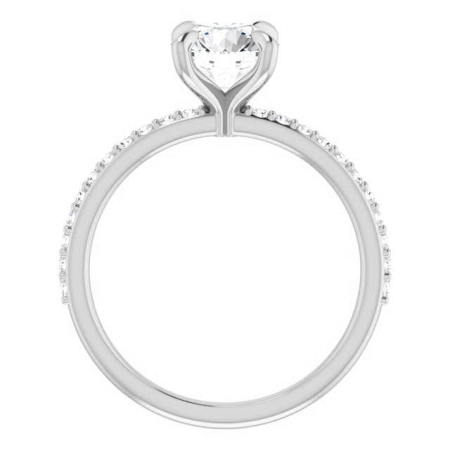 Round Brilliant Moissanite Engagement Ring with Claw Prongs