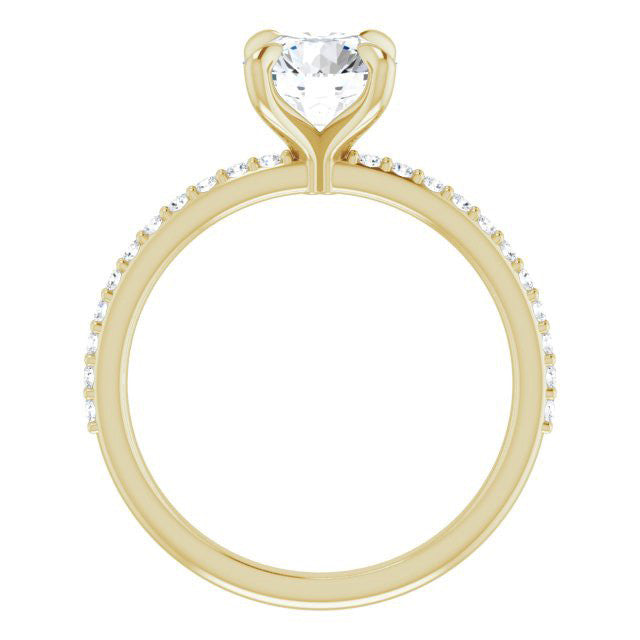 Round Brilliant Moissanite Engagement Ring with Claw Prongs