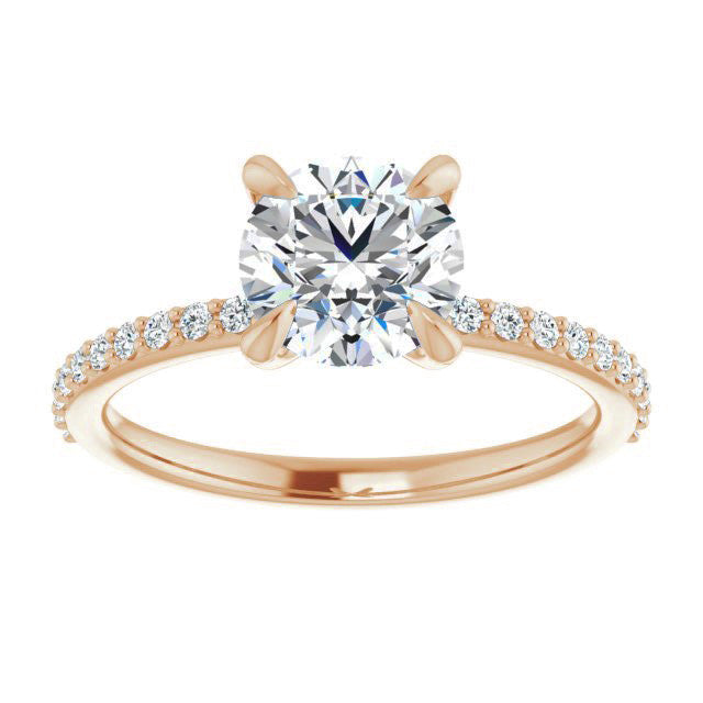 Round Brilliant Moissanite Engagement Ring with Claw Prongs