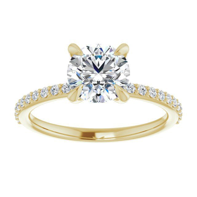 Round Brilliant Moissanite Engagement Ring with Claw Prongs