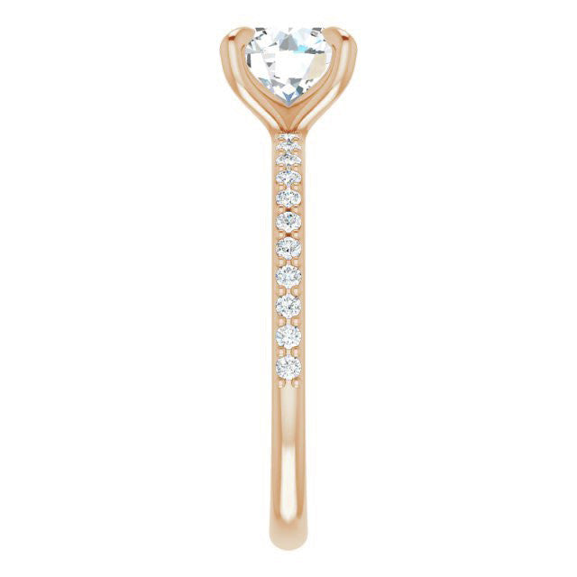 Round Brilliant Moissanite Engagement Ring with Claw Prongs