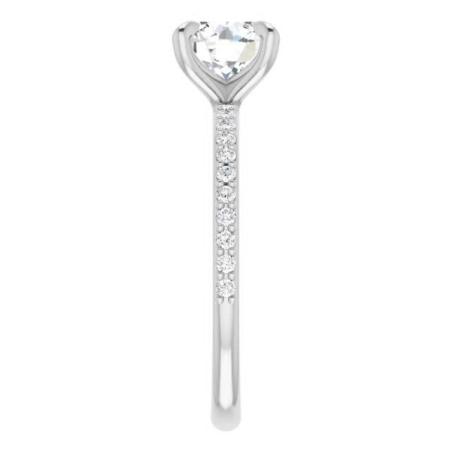 Round Brilliant Moissanite Engagement Ring with Claw Prongs