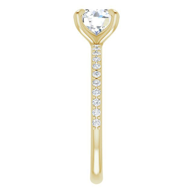 Round Brilliant Moissanite Engagement Ring with Claw Prongs