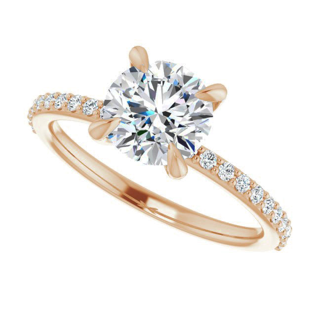 Round Brilliant Moissanite Engagement Ring with Claw Prongs