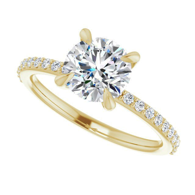 Round Brilliant Moissanite Engagement Ring with Claw Prongs