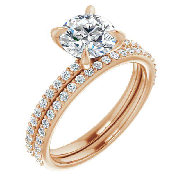 Round Brilliant Moissanite Engagement Ring with Claw Prongs