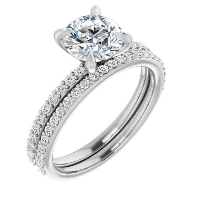 Round Brilliant Moissanite Engagement Ring with Claw Prongs