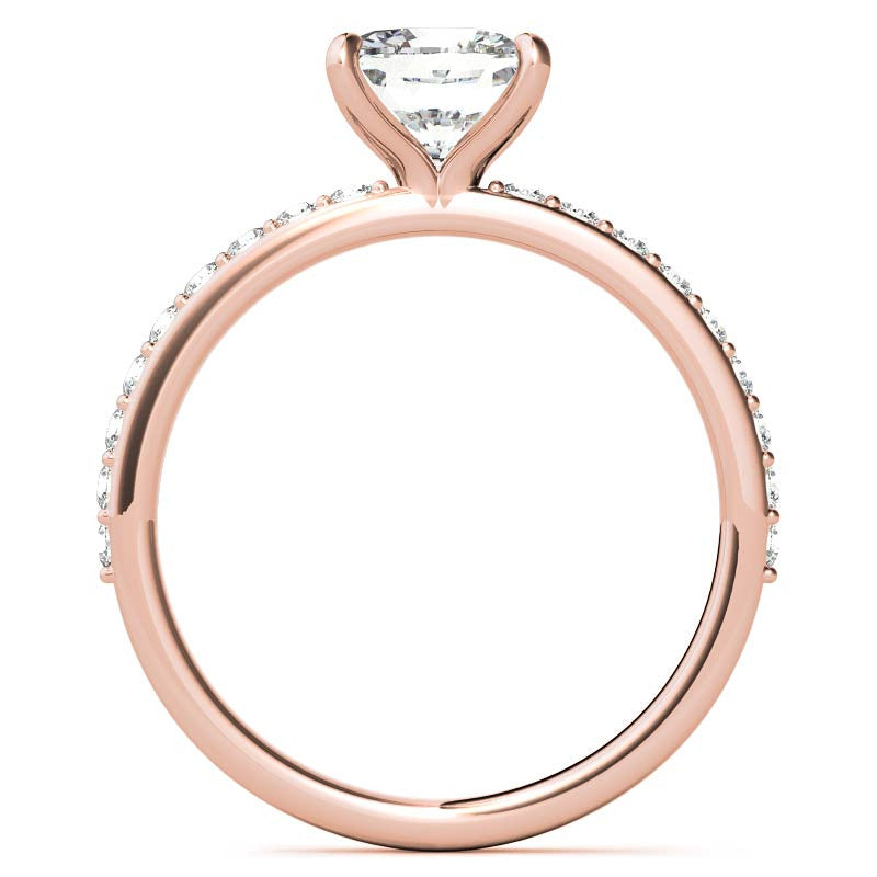 1.8mm Cushion Moissanite Engagement Ring with Claw Prongs