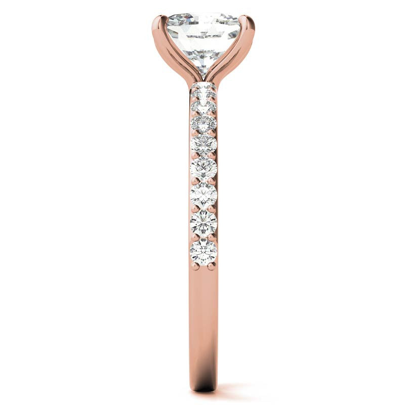 1.8mm Cushion Moissanite Engagement Ring with Claw Prongs