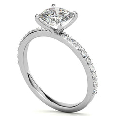 1.8mm Cushion Moissanite Engagement Ring with Claw Prongs