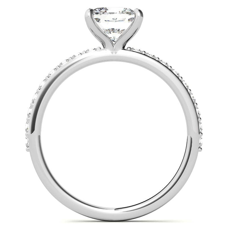 1.8mm Cushion Moissanite Engagement Ring with Claw Prongs