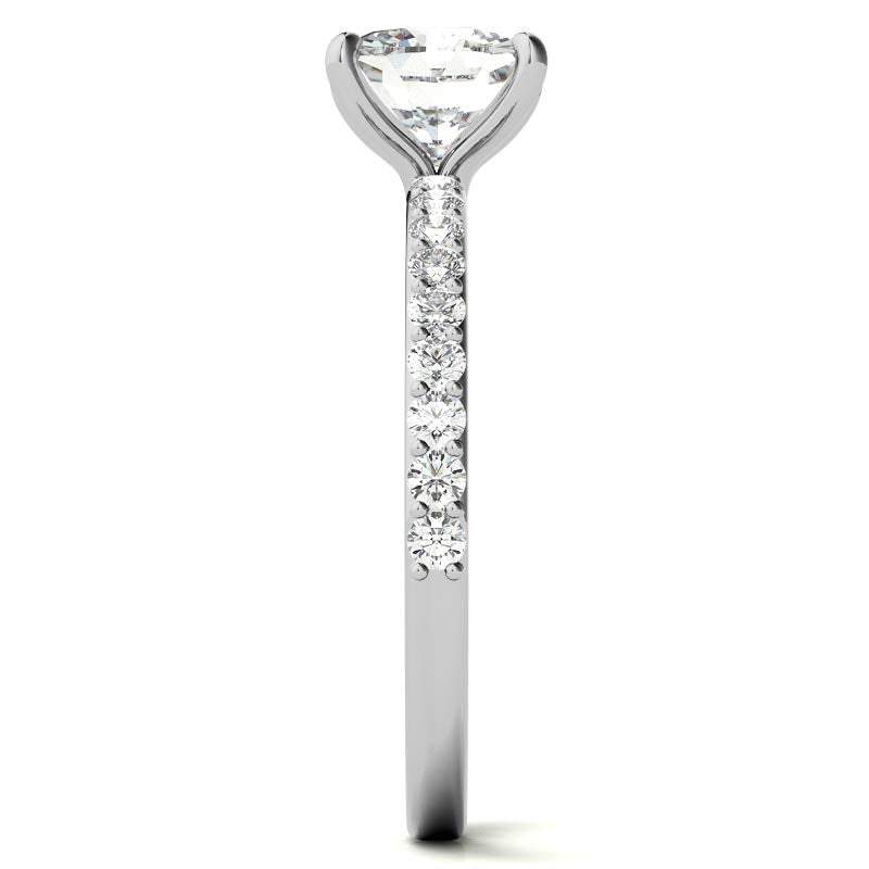 1.8mm Cushion Moissanite Engagement Ring with Claw Prongs