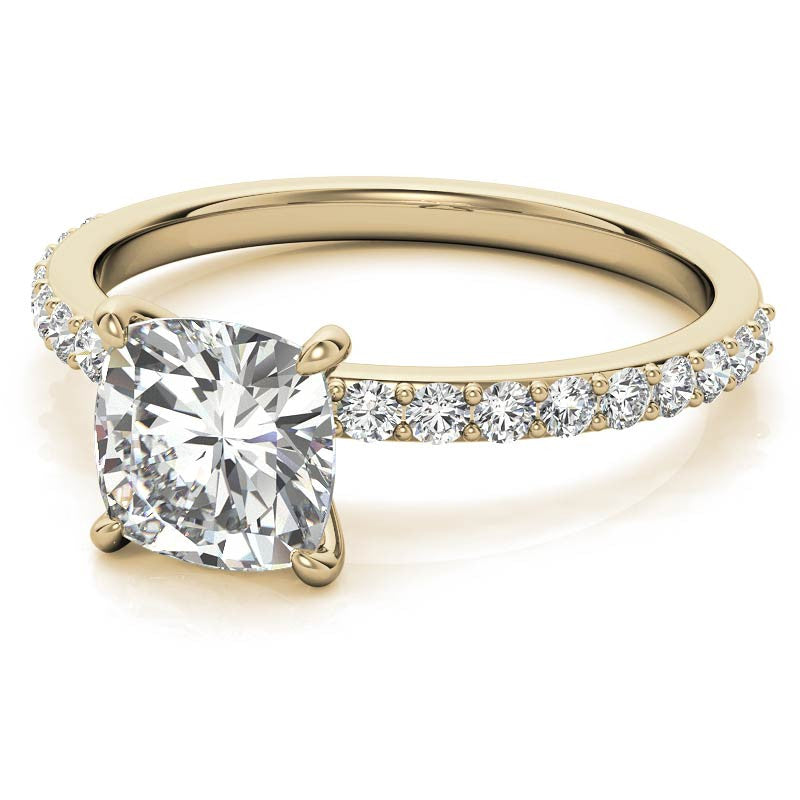 1.8mm Cushion Moissanite Engagement Ring with Claw Prongs