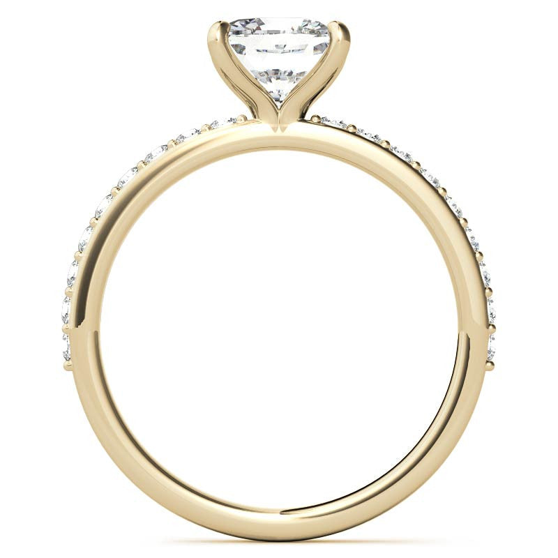 1.8mm Cushion Moissanite Engagement Ring with Claw Prongs