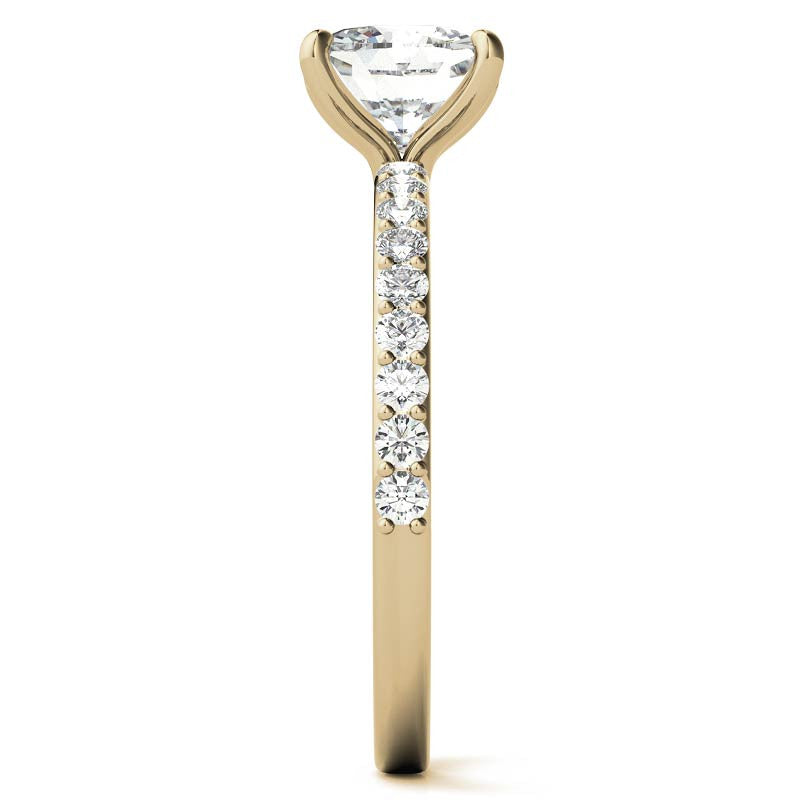 1.8mm Cushion Moissanite Engagement Ring with Claw Prongs