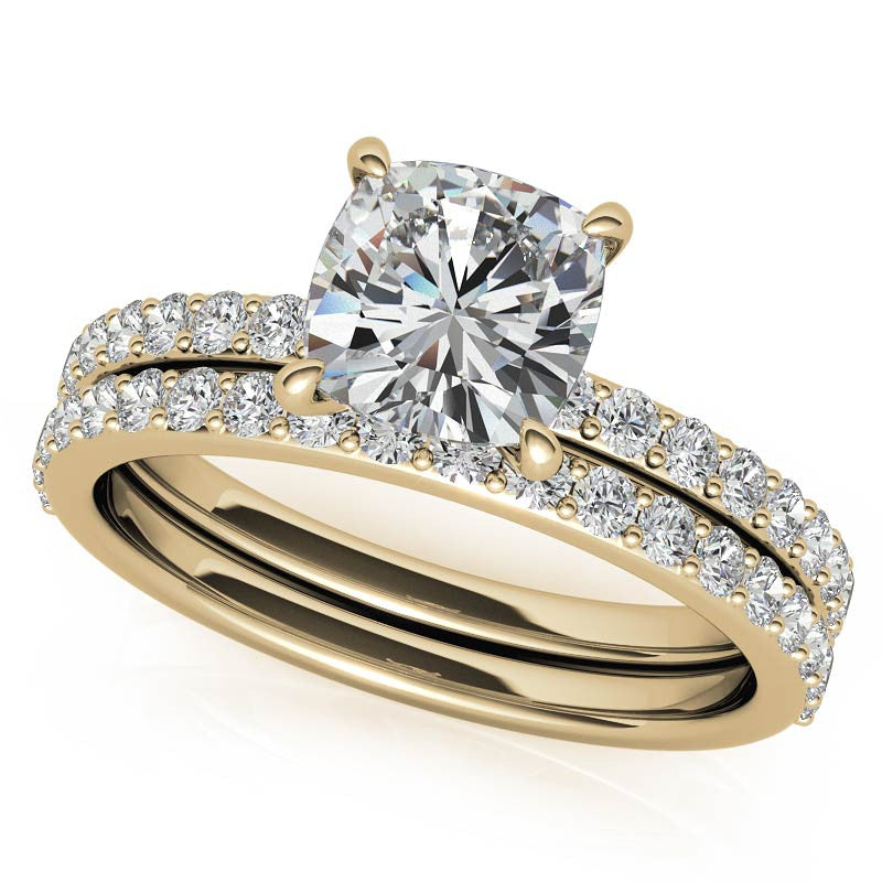 1.8mm Cushion Moissanite Engagement Ring with Claw Prongs