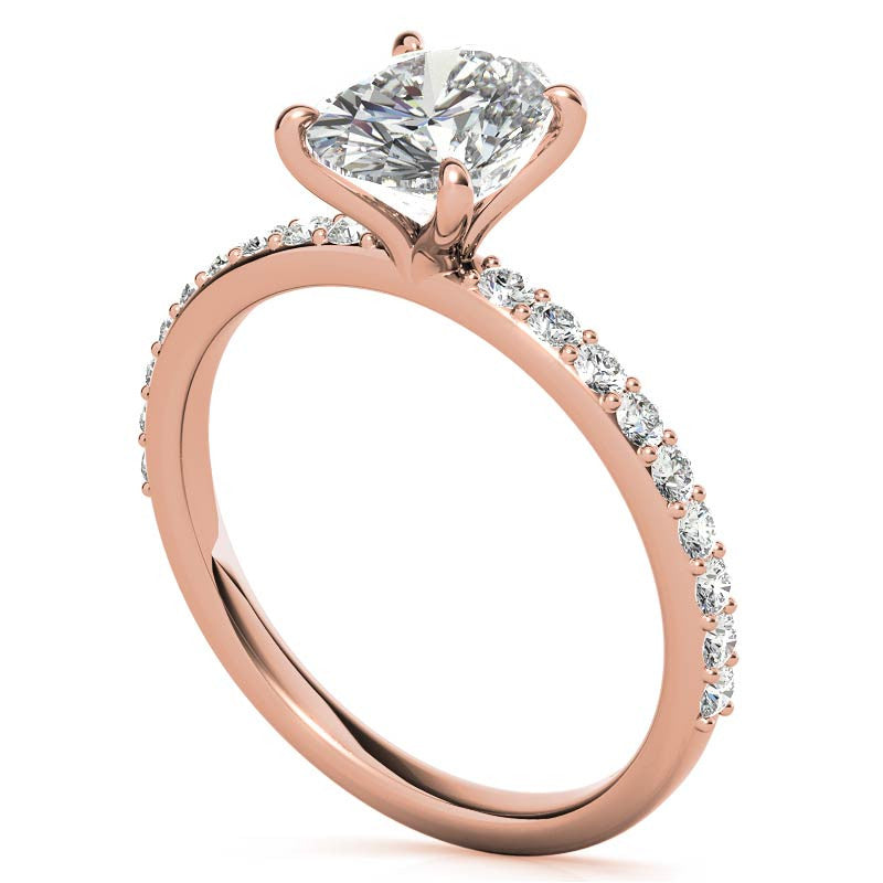 1.8mm Oval Moissanite Engagement Ring with Claw Prong