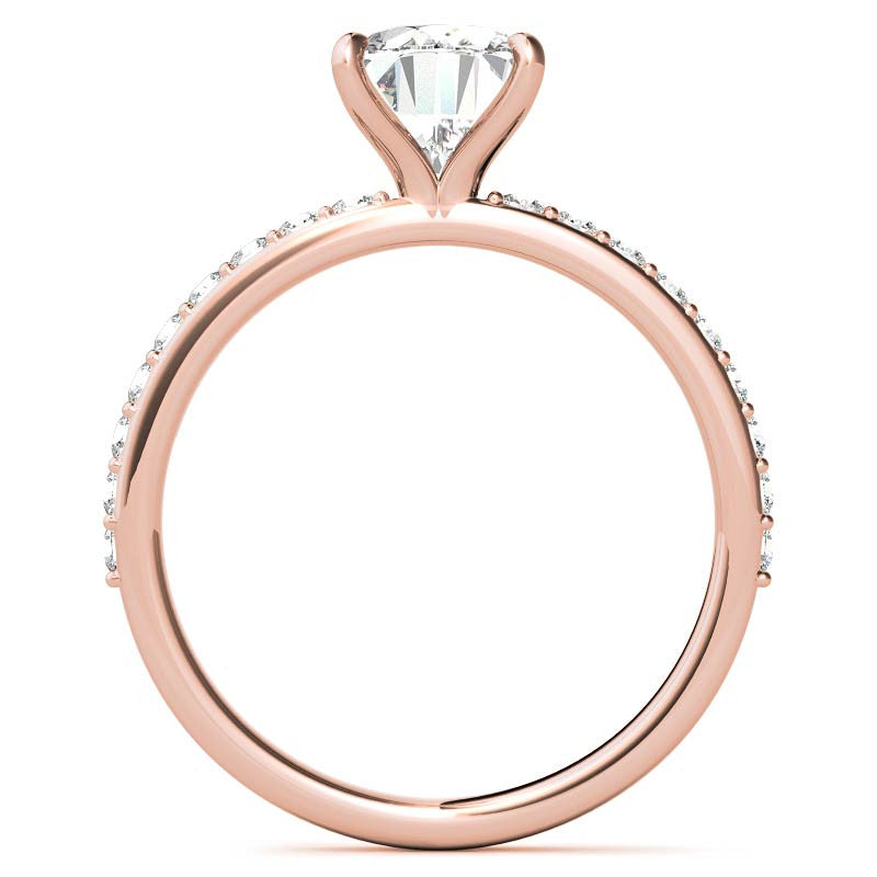 1.8mm Oval Moissanite Engagement Ring with Claw Prong