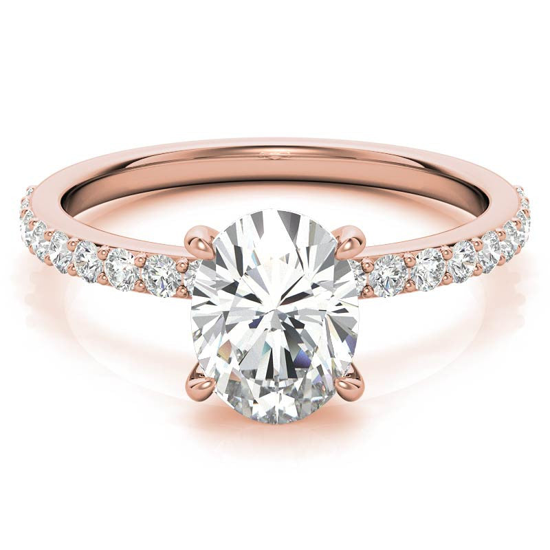 1.8mm Oval Moissanite Engagement Ring with Claw Prong