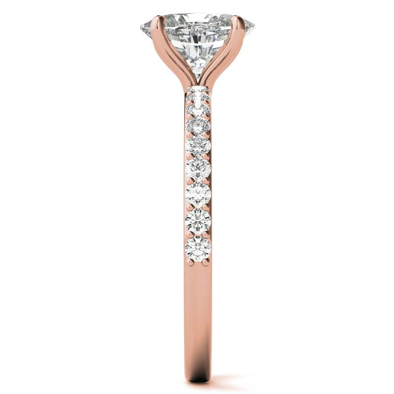 1.8mm Oval Moissanite Engagement Ring with Claw Prong