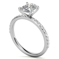 1.8mm Oval Moissanite Engagement Ring with Claw Prong
