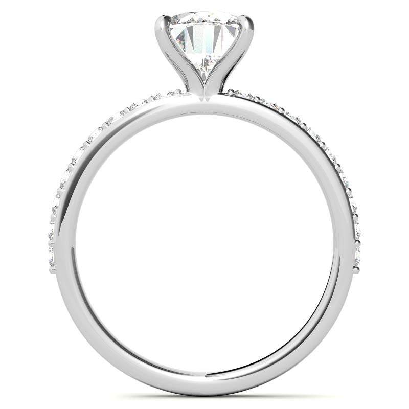 1.8mm Oval Moissanite Engagement Ring with Claw Prong