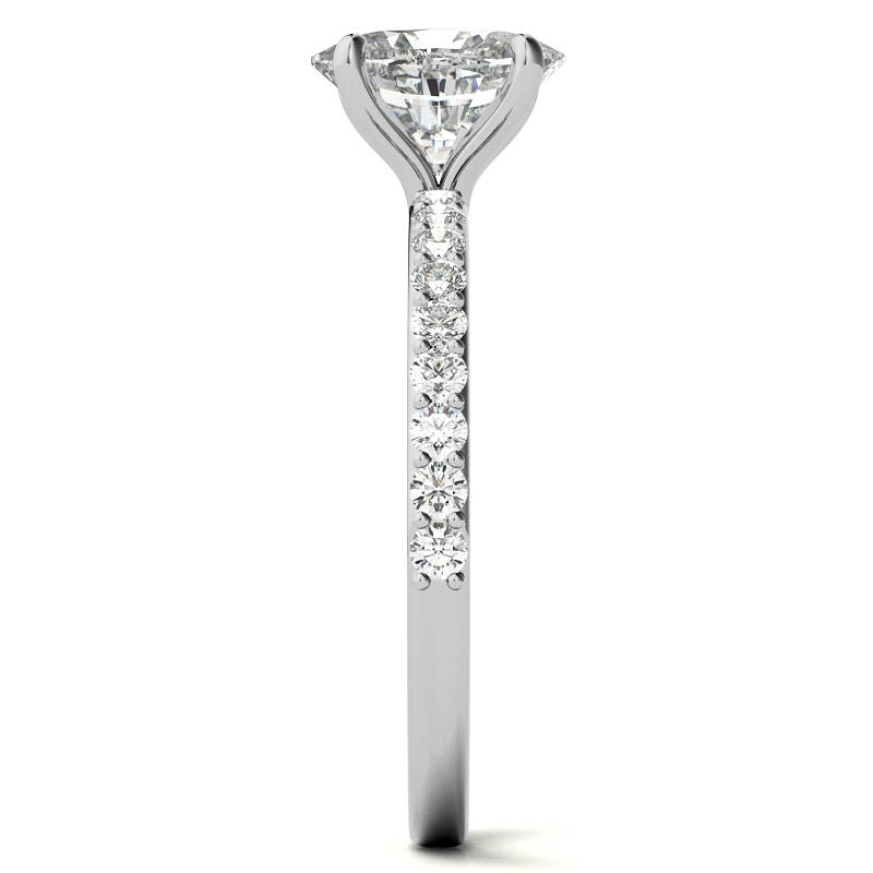 1.8mm Oval Moissanite Engagement Ring with Claw Prong