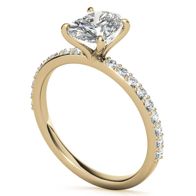 1.8mm Oval Moissanite Engagement Ring with Claw Prong