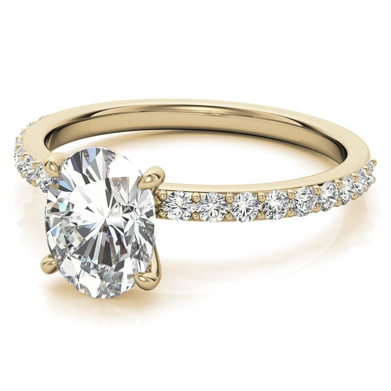 1.8mm Oval Moissanite Engagement Ring with Claw Prong