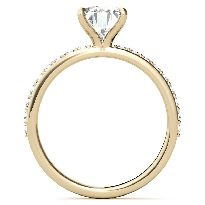 1.8mm Oval Moissanite Engagement Ring with Claw Prong