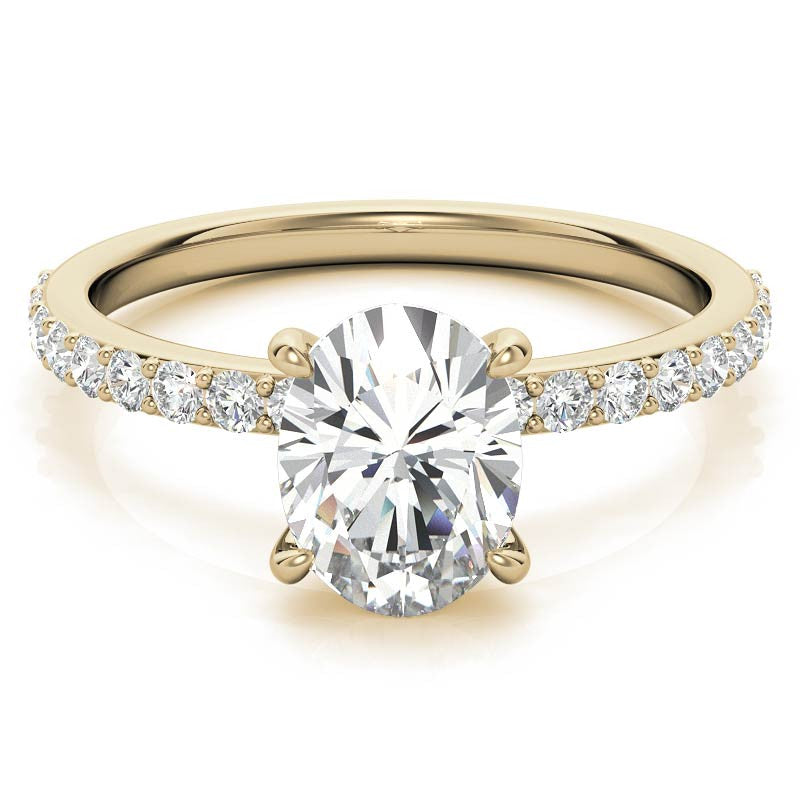 1.8mm Oval Moissanite Engagement Ring with Claw Prong