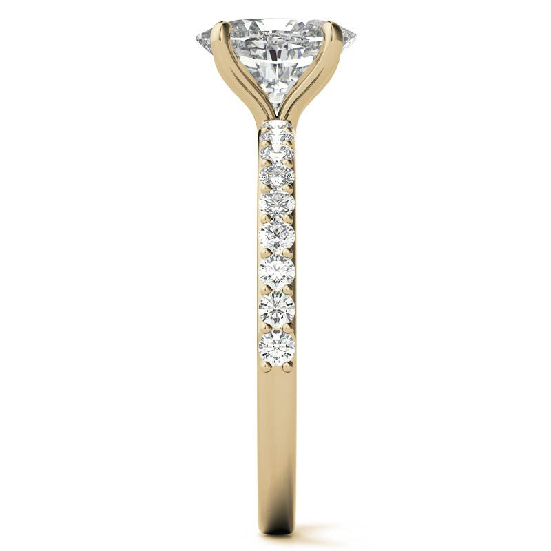 1.8mm Oval Moissanite Engagement Ring with Claw Prong