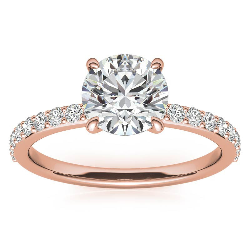 1.8mm Round Brilliant Moissanite Engagement Ring with Claw Prongs