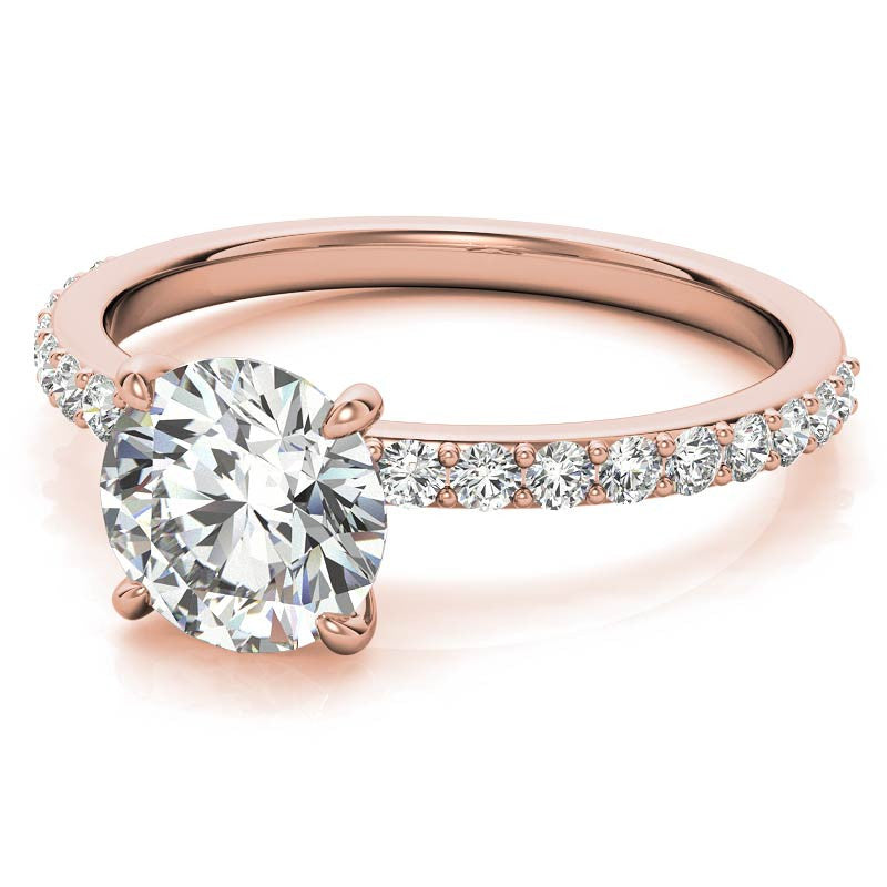 1.8mm Round Brilliant Moissanite Engagement Ring with Claw Prongs