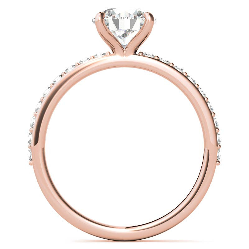 1.8mm Round Brilliant Moissanite Engagement Ring with Claw Prongs