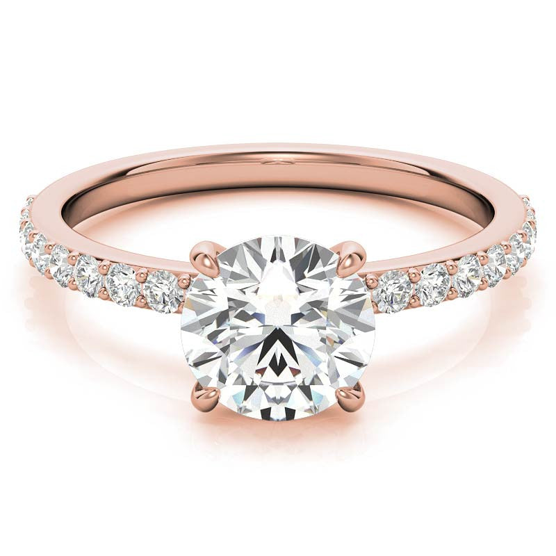 1.8mm Round Brilliant Moissanite Engagement Ring with Claw Prongs