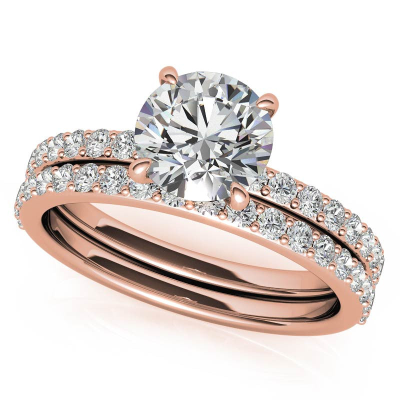 1.8mm Round Brilliant Moissanite Engagement Ring with Claw Prongs