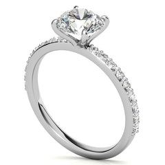 1.8mm Round Brilliant Moissanite Engagement Ring with Claw Prongs