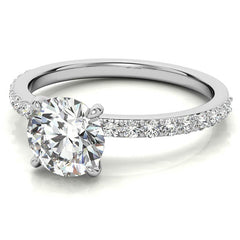 1.8mm Round Brilliant Moissanite Engagement Ring with Claw Prongs