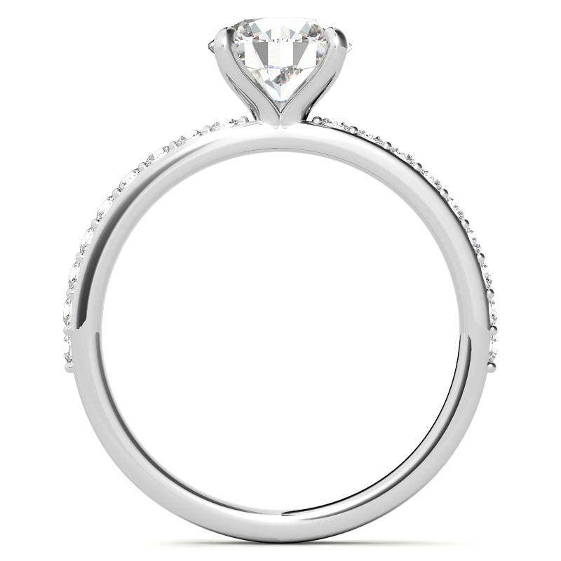 1.8mm Round Brilliant Moissanite Engagement Ring with Claw Prongs