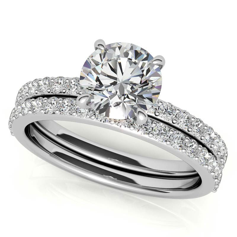1.8mm Round Brilliant Moissanite Engagement Ring with Claw Prongs