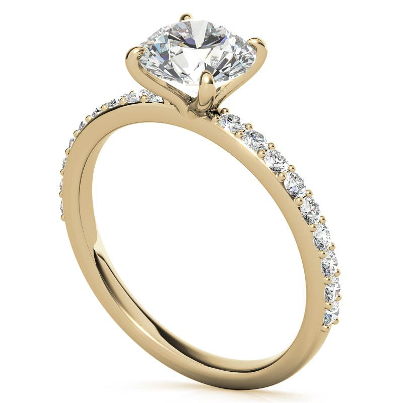 1.8mm Round Brilliant Moissanite Engagement Ring with Claw Prongs
