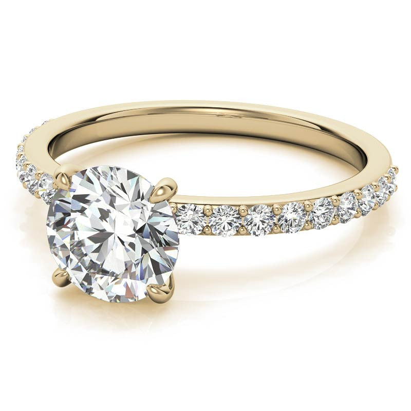 1.8mm Round Brilliant Moissanite Engagement Ring with Claw Prongs