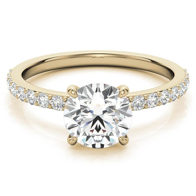 1.8mm Round Brilliant Moissanite Engagement Ring with Claw Prongs