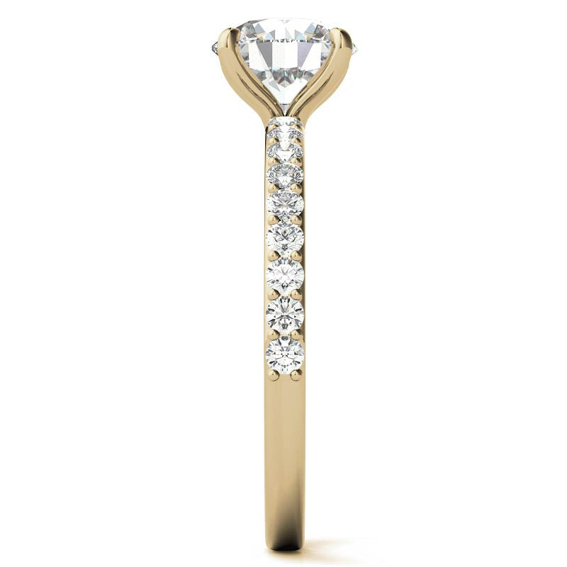 1.8mm Round Brilliant Moissanite Engagement Ring with Claw Prongs