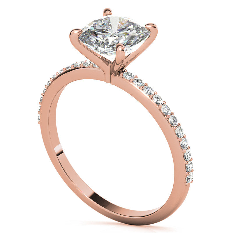 Cushion Moissanite Engagement Ring with Claw Prongs