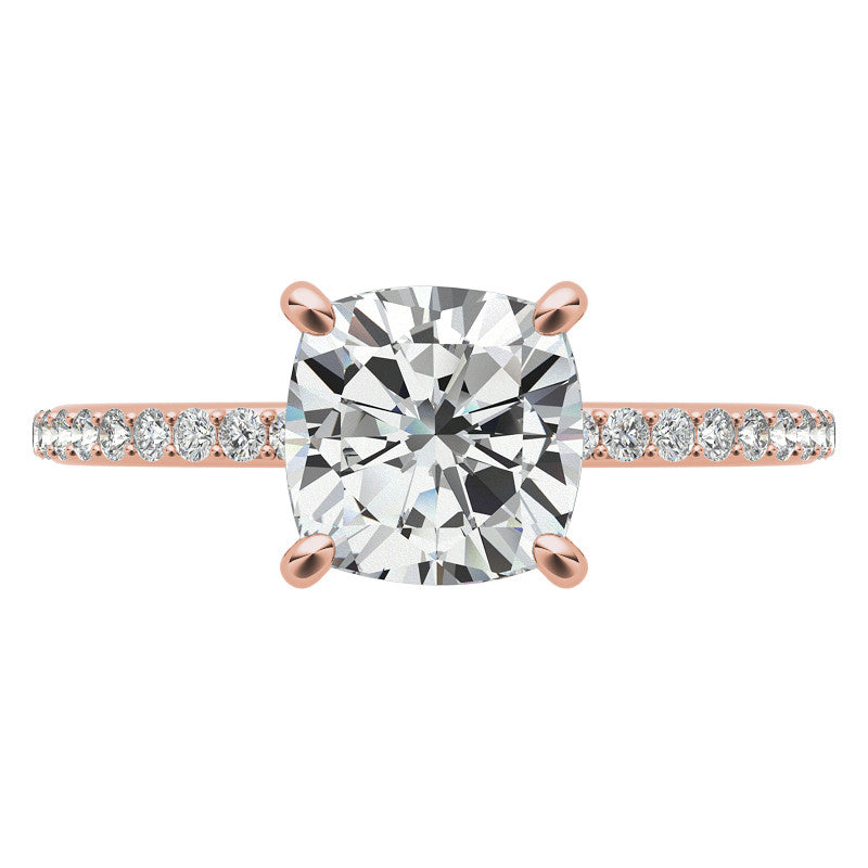 Cushion Moissanite Engagement Ring with Claw Prongs