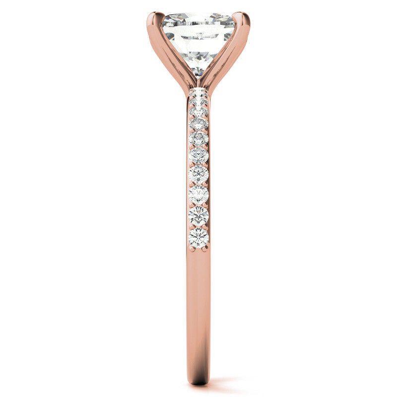 Cushion Moissanite Engagement Ring with Claw Prongs